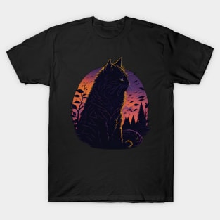 Silhouette cat T-Shirt